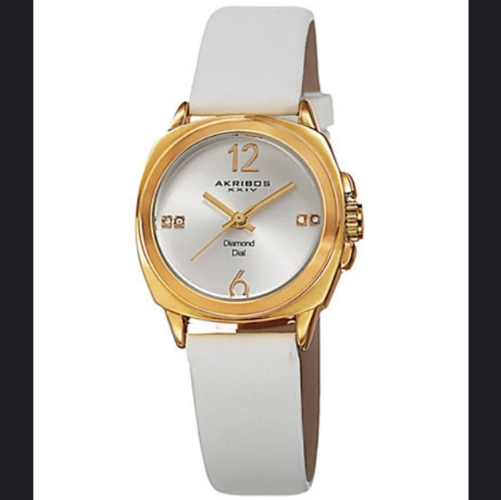 ✨5/$25✨ NWT Akribos XXIV white/gold watch